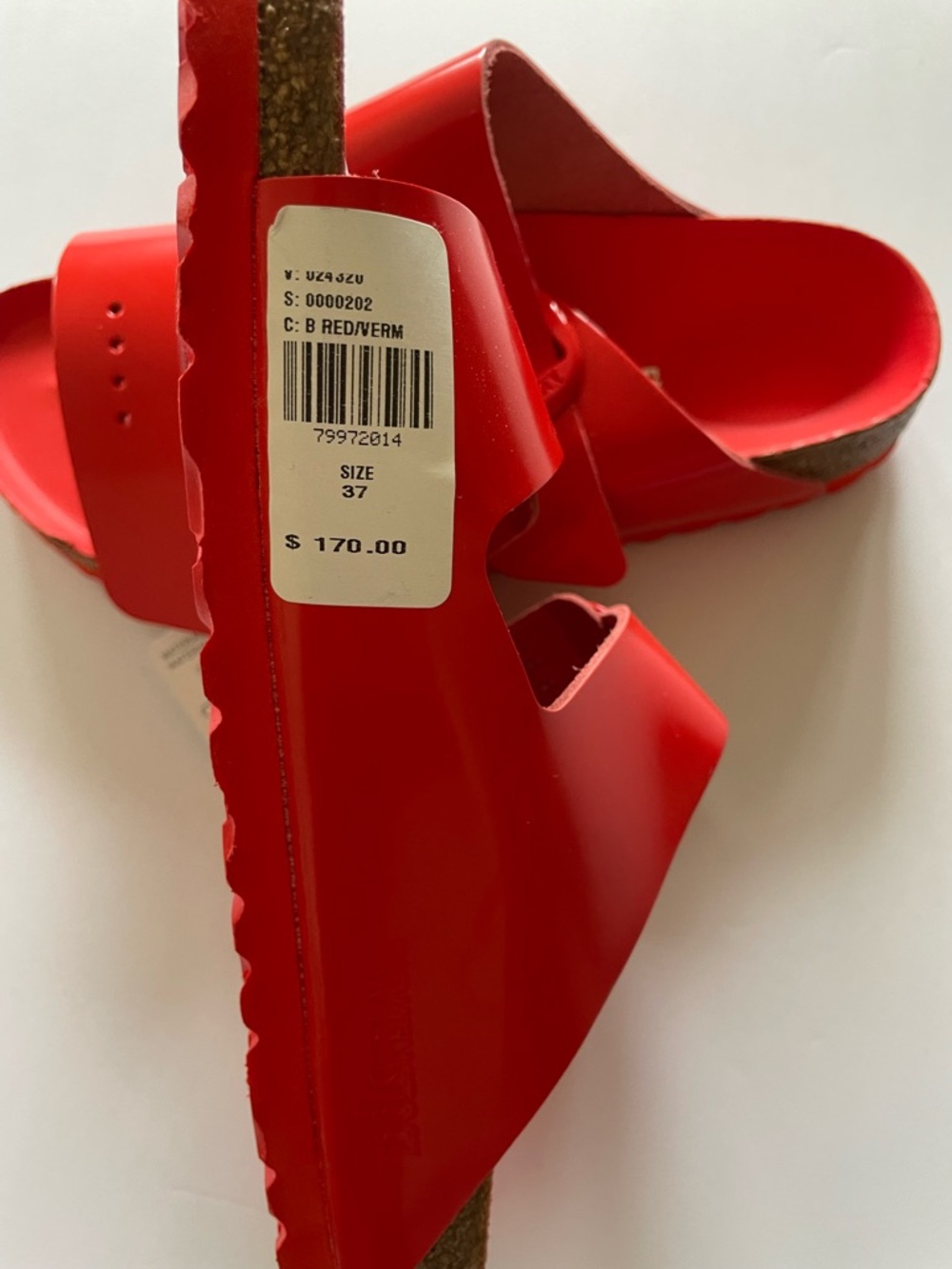 Birkenstock Arizona Big Buckle Patent Sandals Red EU 37 US 6 - Picture 4 of 6